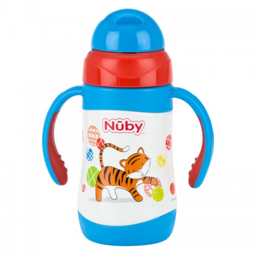 Nuby Insulated Stainless Steel Clik-it 12m+ - Tiger